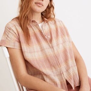 Madewell Hilltop Shirt in Ombré Stripe Size MEDIUM